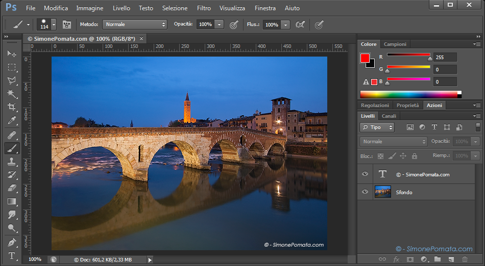 Aprire un'immagine in Photoshop CS6