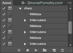 Azione di sharpening progressivo con interruzioni